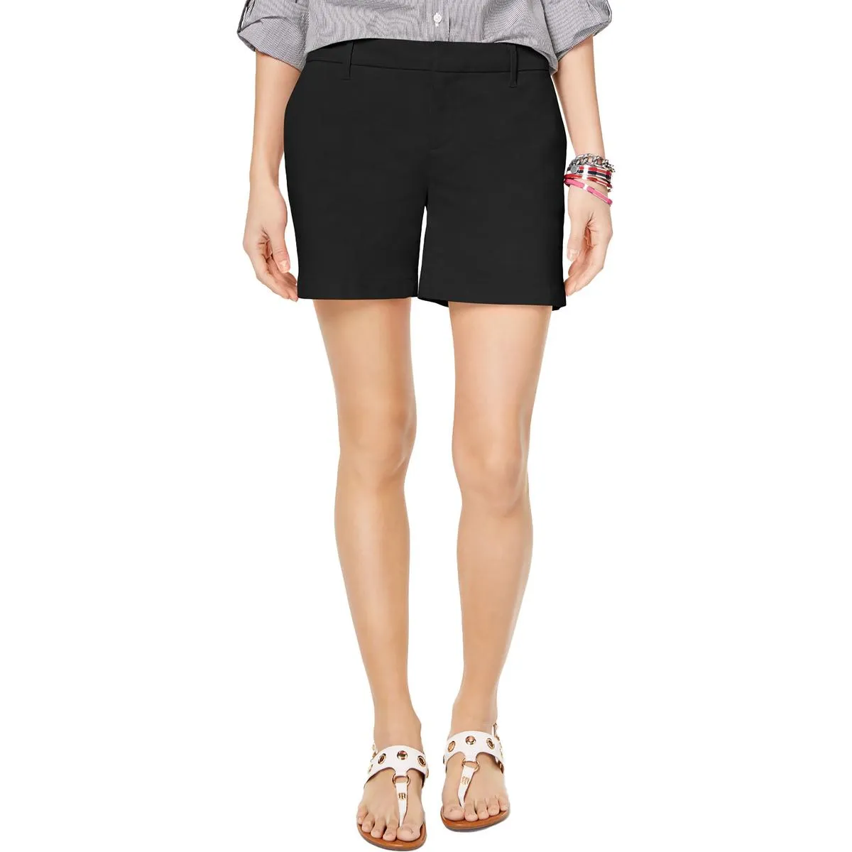 Hollywood Womens Mid-Rise Stretch Shorts