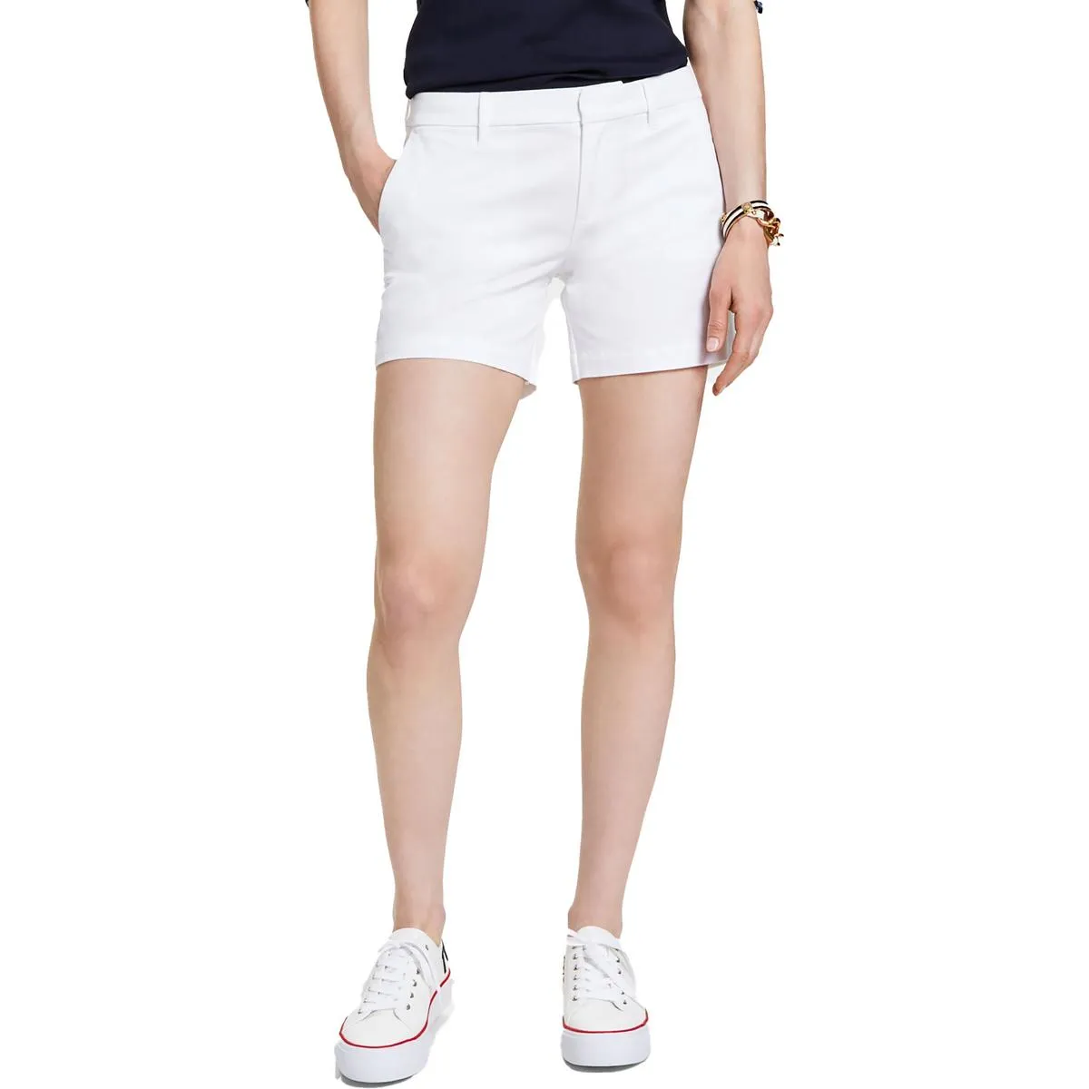 Hollywood Womens Mid-Rise Stretch Shorts