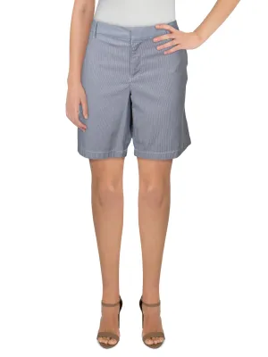 Hollywood Womens Striped Flat Front Khaki, Chino Shorts