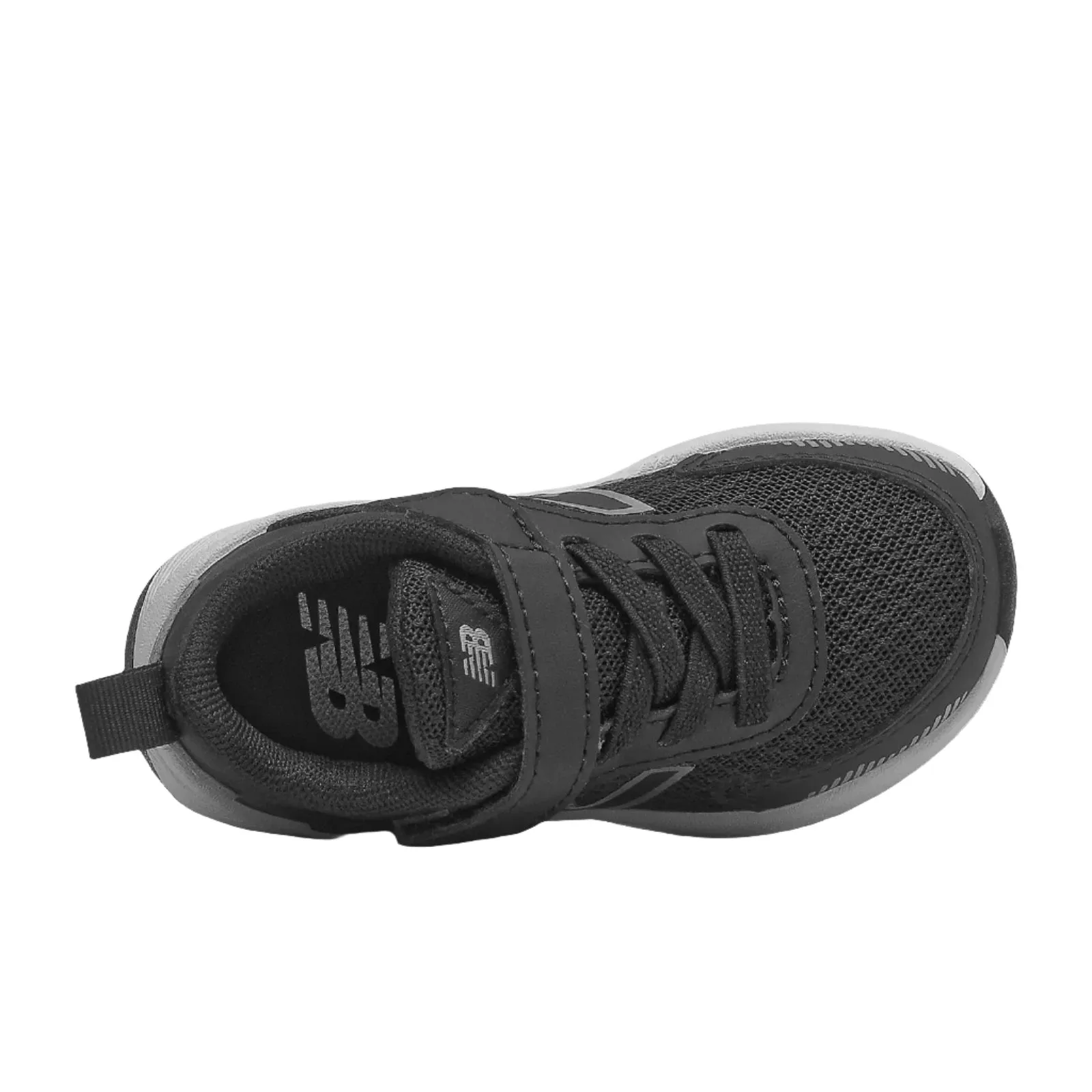 New Balance Shoes Kid's Dynasoft IT545BO1 Bungee Lace with Top Strap Black/White/Silver Metallic (4c-10c)