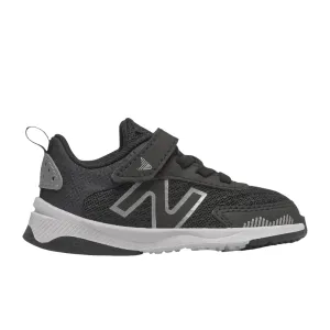 New Balance Shoes Kid's Dynasoft IT545BO1 Bungee Lace with Top Strap Black/White/Silver Metallic (4c-10c)