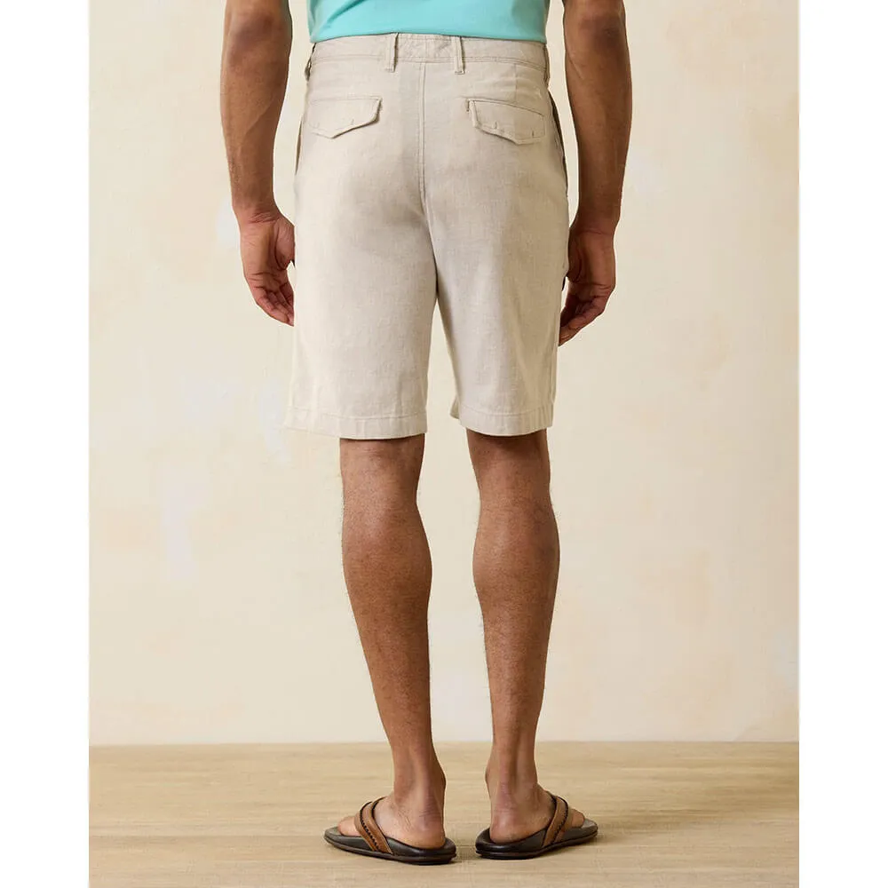 Tommy Bahama 10-Inch Beach Coast Linen Flat Front Shorts - Stone Khaki Tommy Bahama Clothing