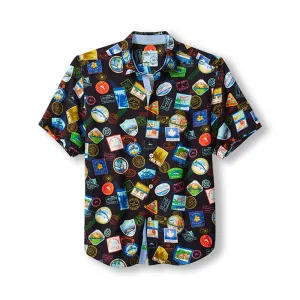Tommy Bahama 30th Anniversary Veracruz Cay Tropic Travels Camp Shirt - Black Mens Tommy Bahama