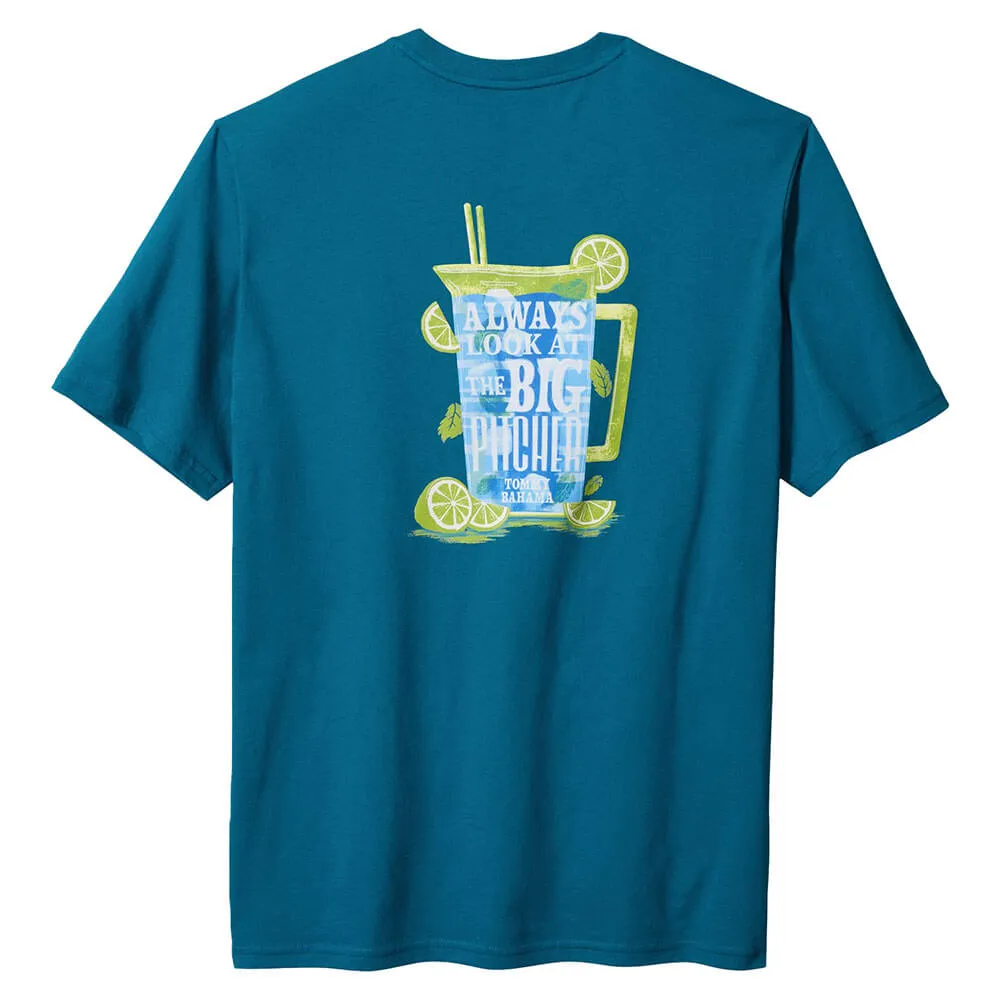 Tommy Bahama Always Look At The Big Pitcher T-Shirt - Blue Allure Mens Tommy Bahama
