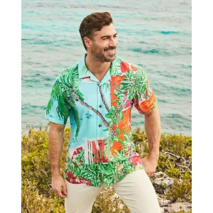 Tommy Bahama Artist Series Coastal Comforts Camp Shirt - Summer Aqua Mens Tommy Bahama
