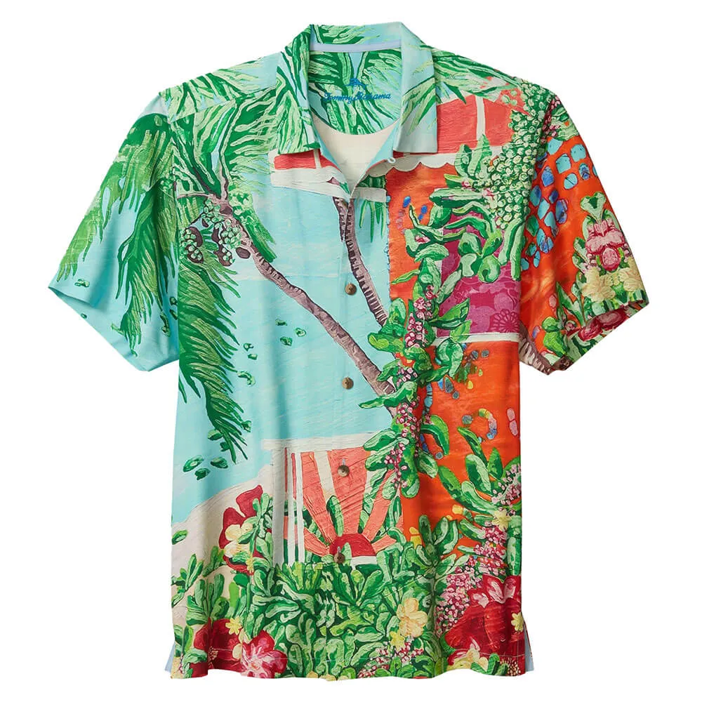Tommy Bahama Artist Series Coastal Comforts Camp Shirt - Summer Aqua Mens Tommy Bahama