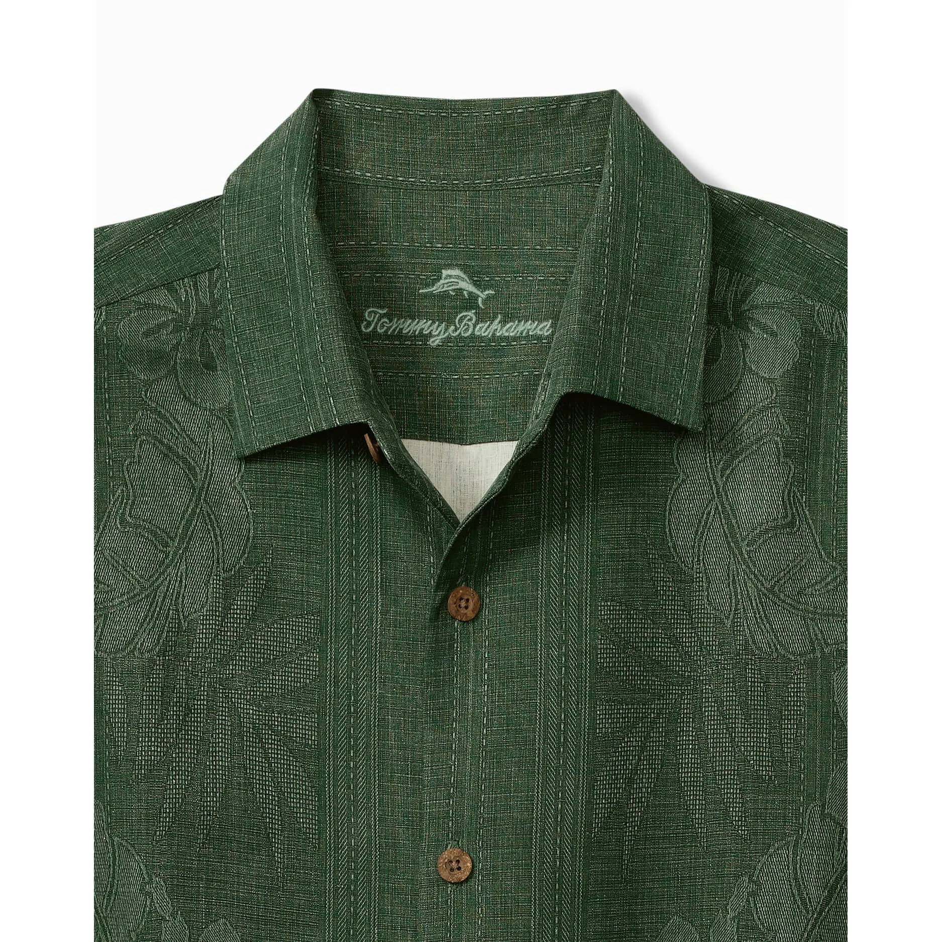 Tommy Bahama Bali Border Camp Shirt - Emerald Mens Tommy Bahama