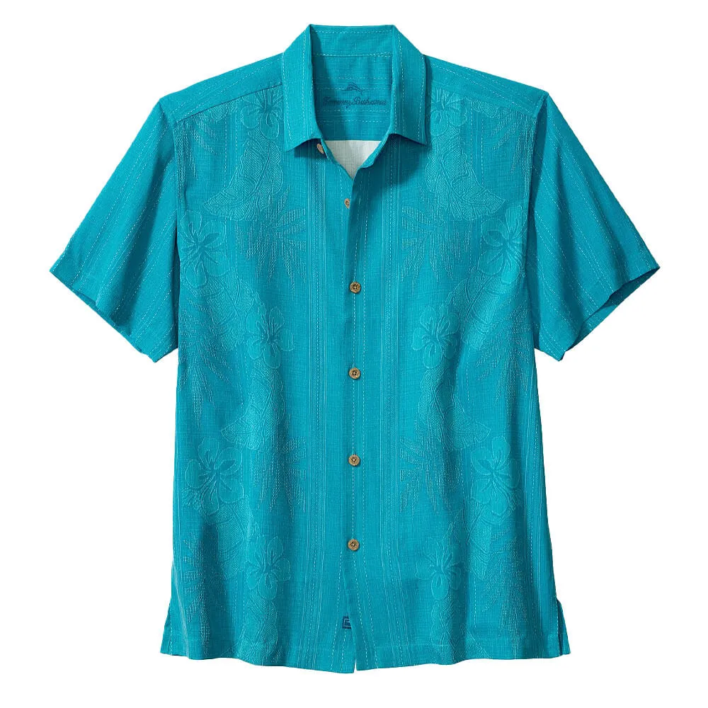 Tommy Bahama Bali Border Camp Shirt - Hazy Teal Mens Tommy Bahama