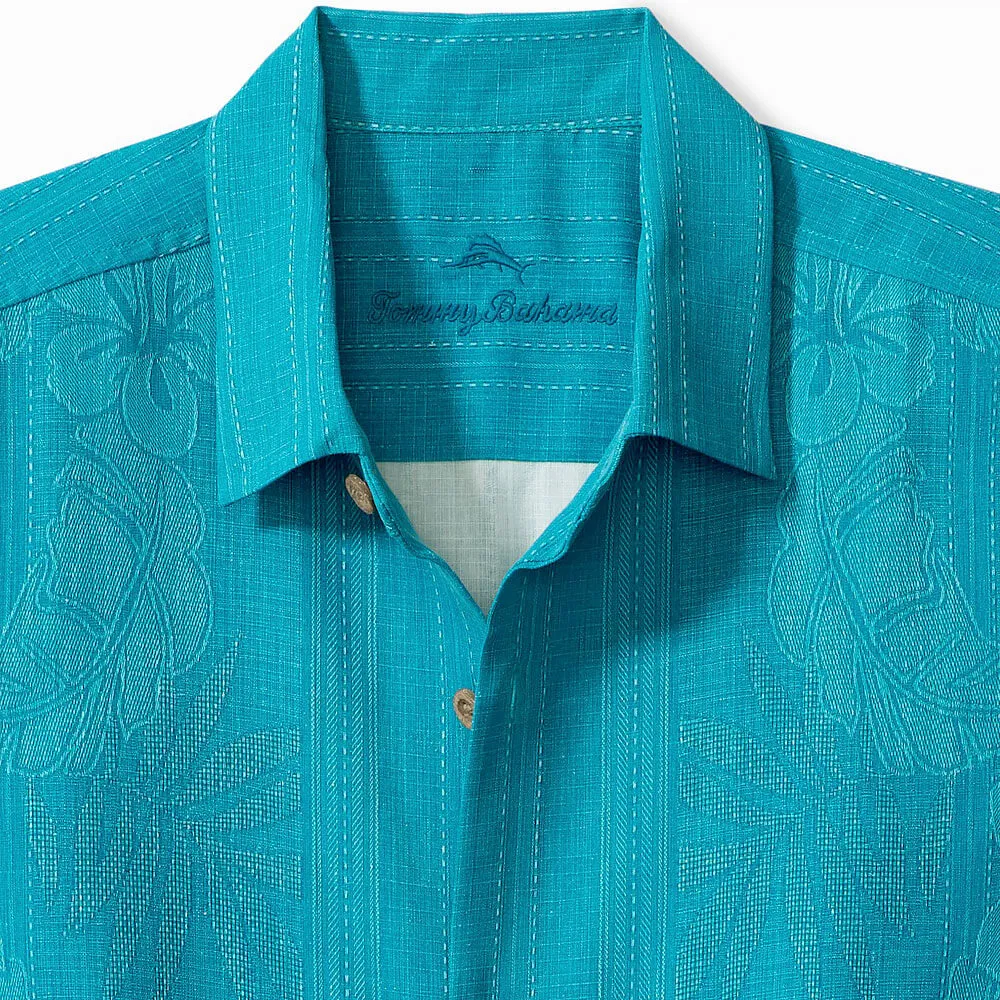 Tommy Bahama Bali Border Camp Shirt - Hazy Teal Mens Tommy Bahama