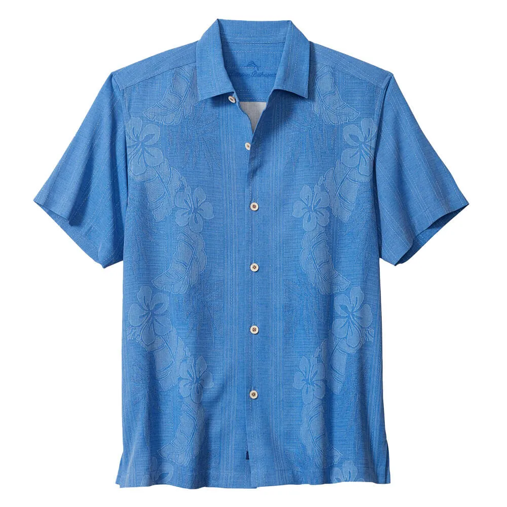 Tommy Bahama Bali Border Camp Shirt - Mountain Bluebell Mens Tommy Bahama