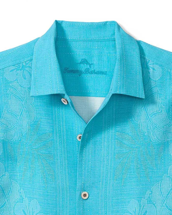 Tommy Bahama Bali Border Camp Shirt - River Blue Mens Tommy Bahama