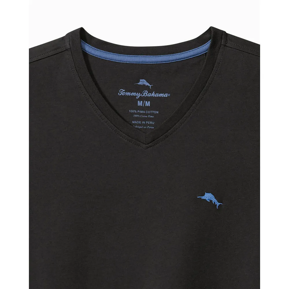 Tommy Bahama Bali Skyline V-Neck Long Sleeve T-Shirt - Black Mens Tommy Bahama