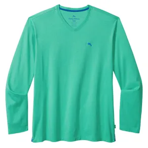 Tommy Bahama Bali Skyline V-Neck Long Sleeve T-Shirt - Kohala Teal Mens Tommy Bahama