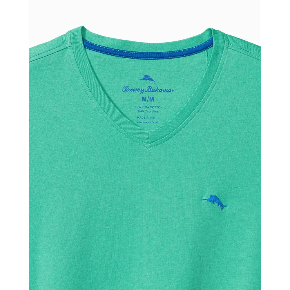 Tommy Bahama Bali Skyline V-Neck Long Sleeve T-Shirt - Kohala Teal Mens Tommy Bahama
