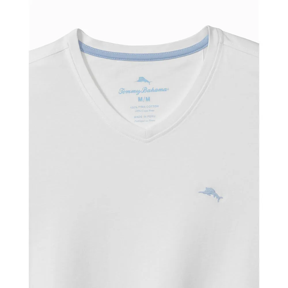 Tommy Bahama Bali Skyline V-Neck Long Sleeve T-Shirt - White Mens Tommy Bahama
