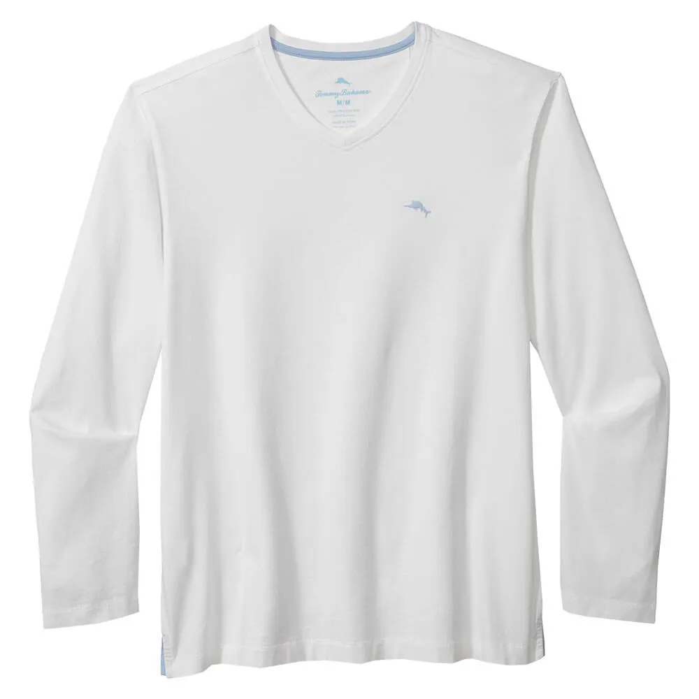 Tommy Bahama Bali Skyline V-Neck Long Sleeve T-Shirt - White Mens Tommy Bahama