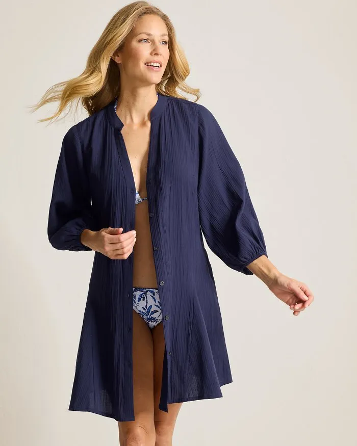 Tommy Bahama Bella Breeze Shirt Dress Cover Up - Mare Navy * Tommy Bahama Clothing