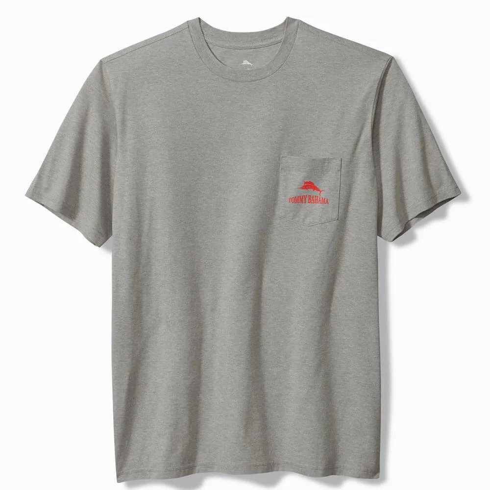 Tommy Bahama Bench Warmer Pocket T-Shirt - Grey Heather Mens Tommy Bahama