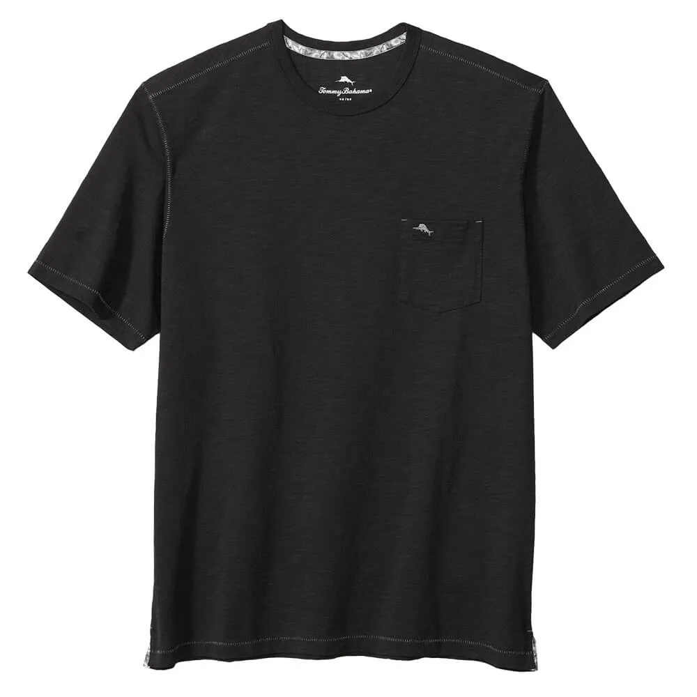 Tommy Bahama Big & Tall Bali Beach Crew T-Shirt - Black Mens Tommy Bahama