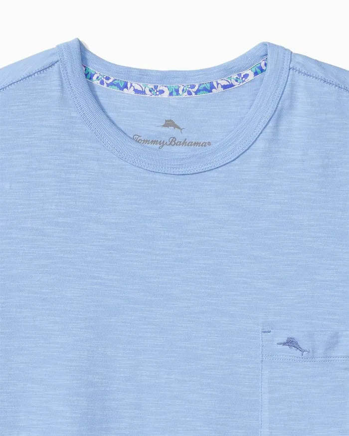 Tommy Bahama Big & Tall Bali Beach Crew T-Shirt - Chambray Blue Tommy Bahama Clothing