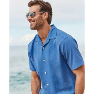 Tommy Bahama Big & Tall Bali Border Camp Shirt - Mountain Bluebell Tommy Bahama Clothing