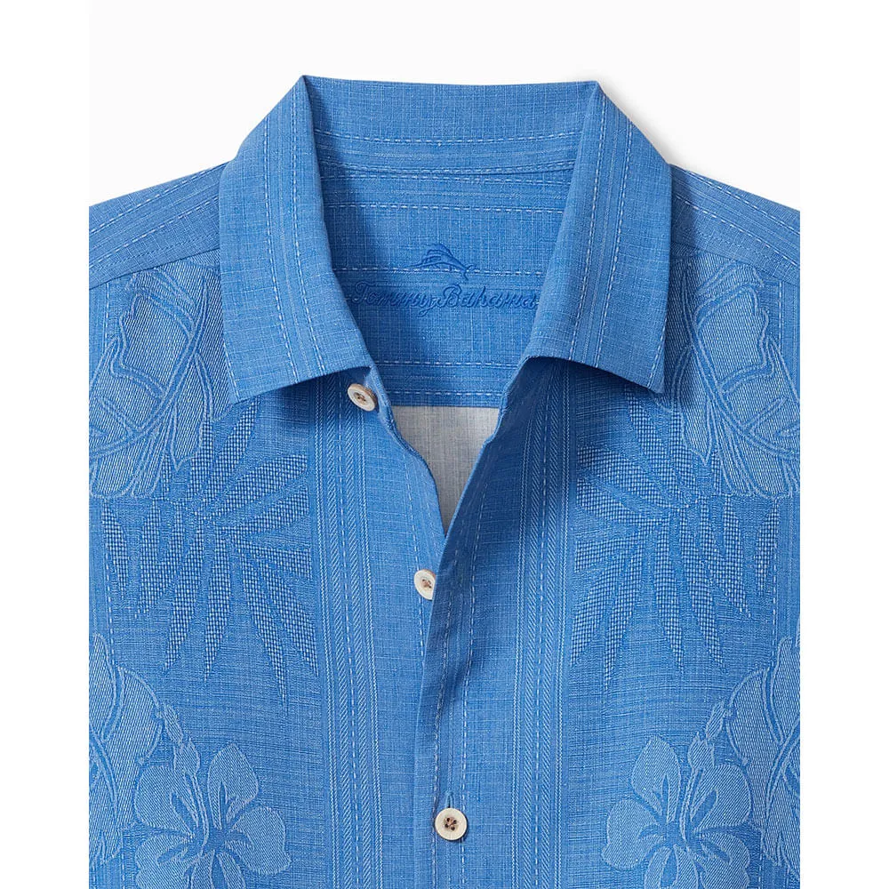 Tommy Bahama Big & Tall Bali Border Camp Shirt - Mountain Bluebell Tommy Bahama Clothing