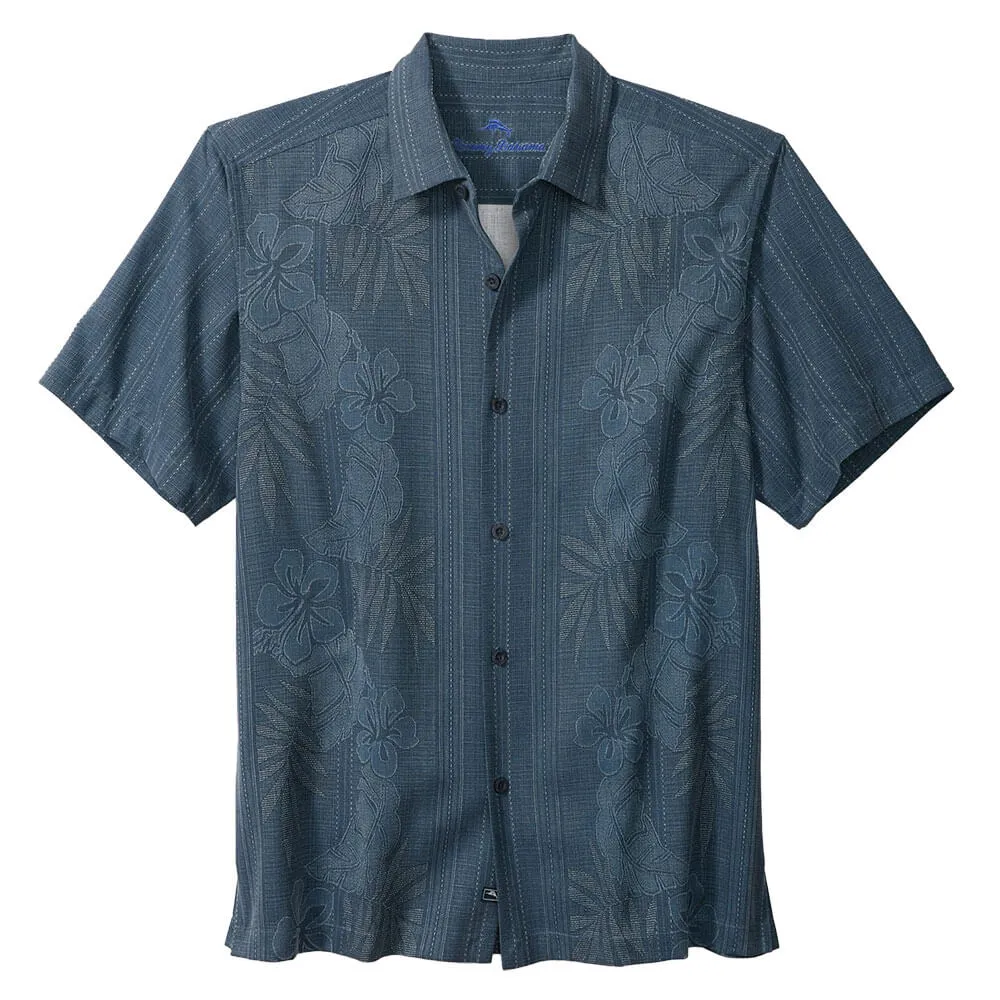 Tommy Bahama Big & Tall Bali Border Camp Shirt - Navy Mens Tommy Bahama