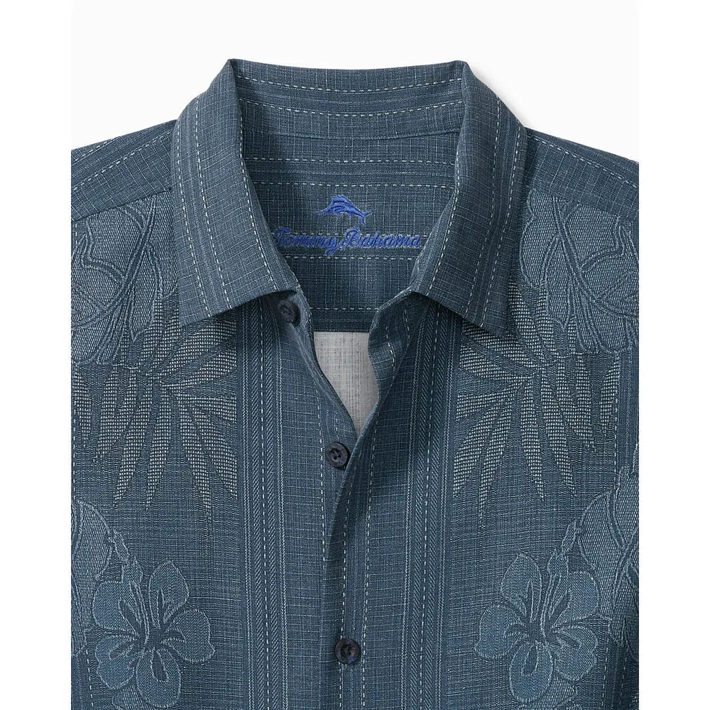 Tommy Bahama Big & Tall Bali Border Camp Shirt - Navy Mens Tommy Bahama