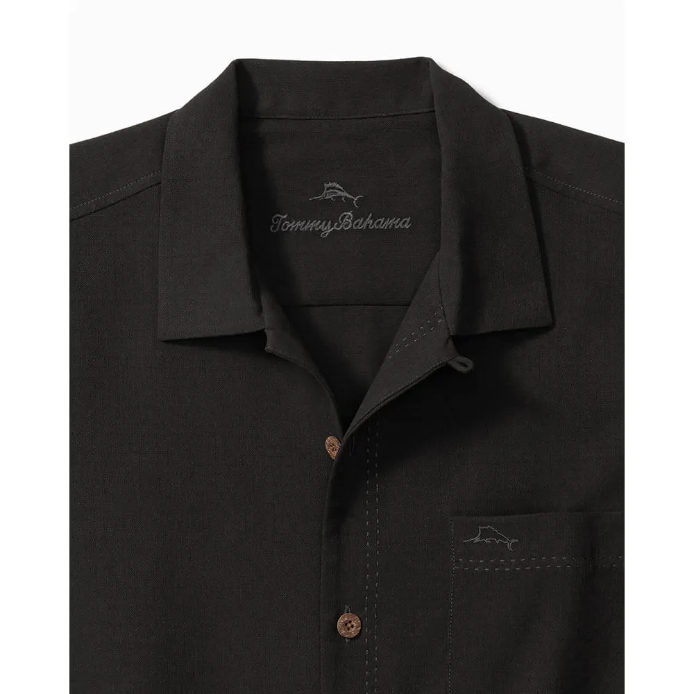 Tommy Bahama Big & Tall Coastal Breeze Check Camp Shirt - Black Mens Tommy Bahama