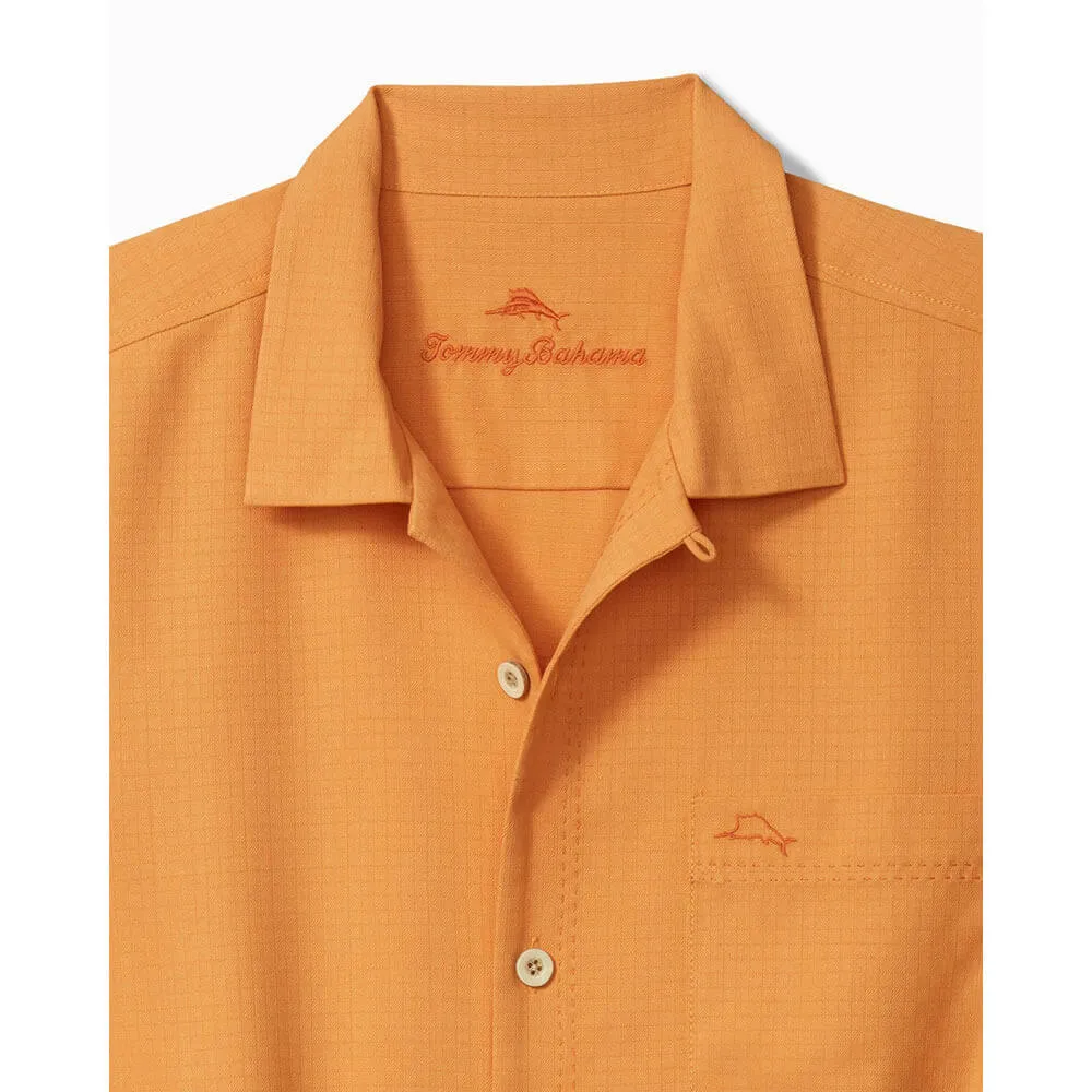 Tommy Bahama Big & Tall Coastal Breeze Check Camp Shirt - Orange Peel Mens Tommy Bahama