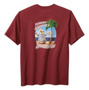 Tommy Bahama Big & Tall Hoppy Brew Year T-Shirt - Ruby Wine Heather Mens Tommy Bahama