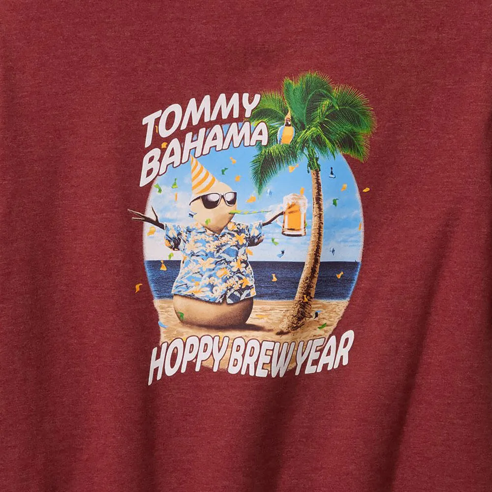 Tommy Bahama Big & Tall Hoppy Brew Year T-Shirt - Ruby Wine Heather Mens Tommy Bahama