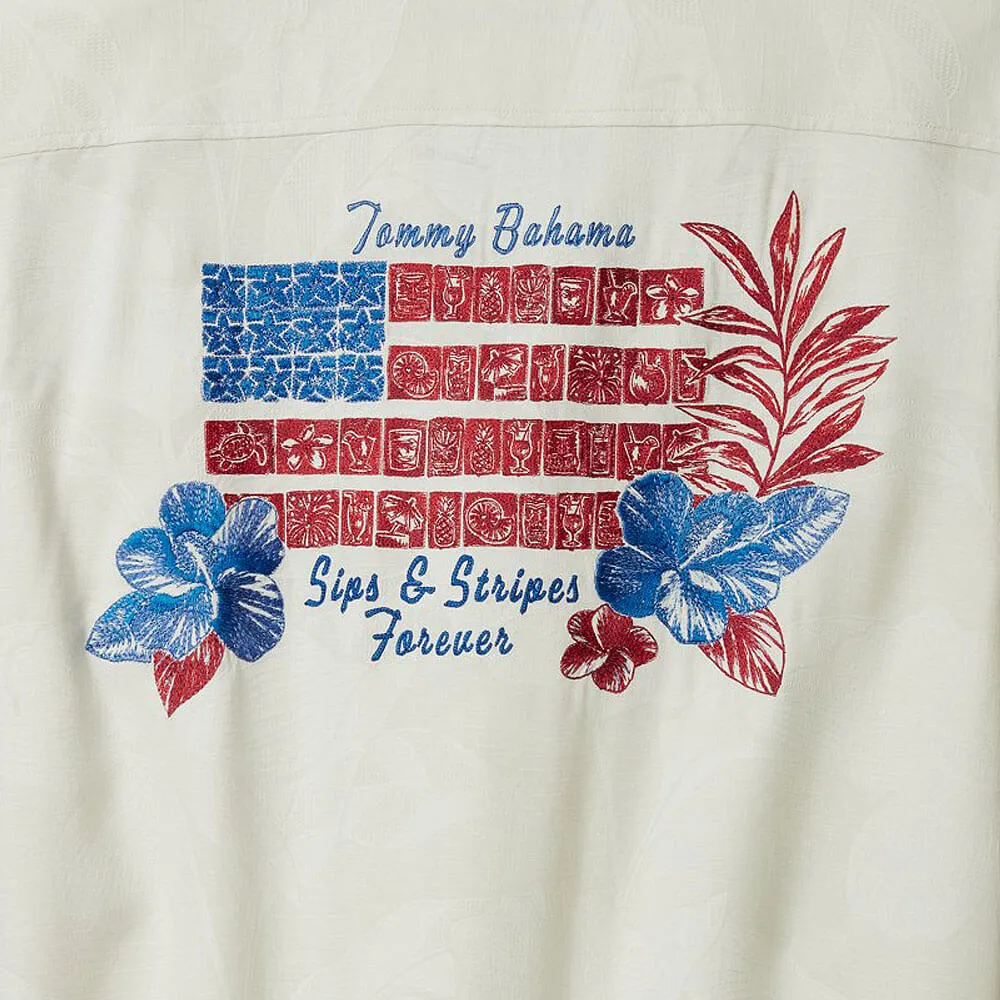 Tommy Bahama Big & Tall Sips And Strips Forever Camp Shirt - Continental Tommy Bahama Clothing