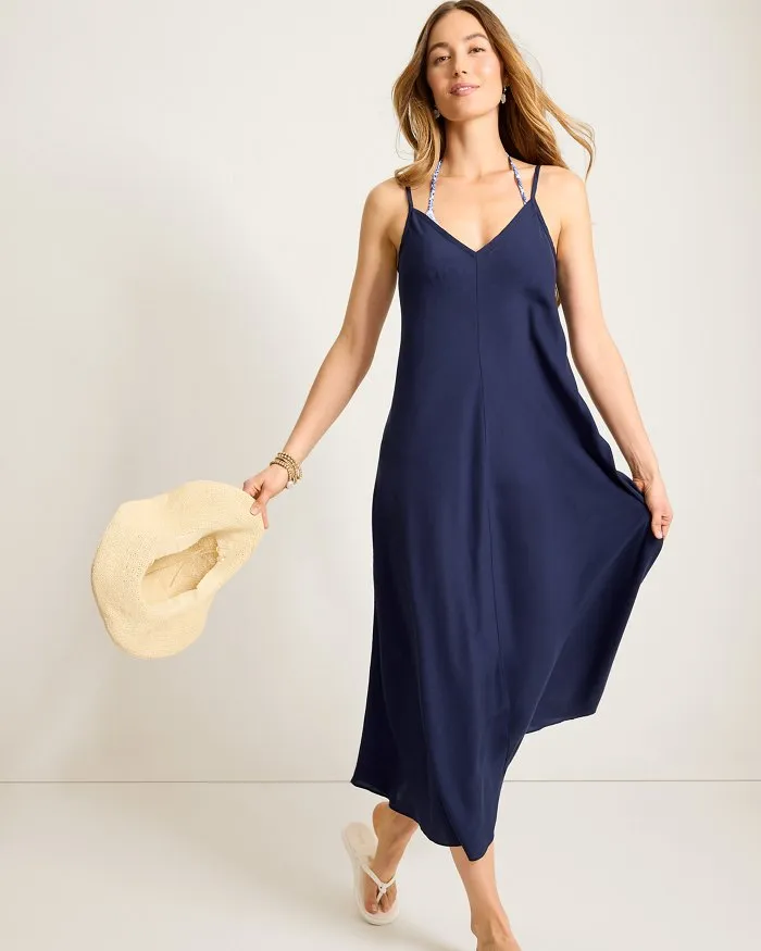 Tommy Bahama Capri Coast Bias Dress Cover Up - Mare Navy Tommy Bahama Clothing