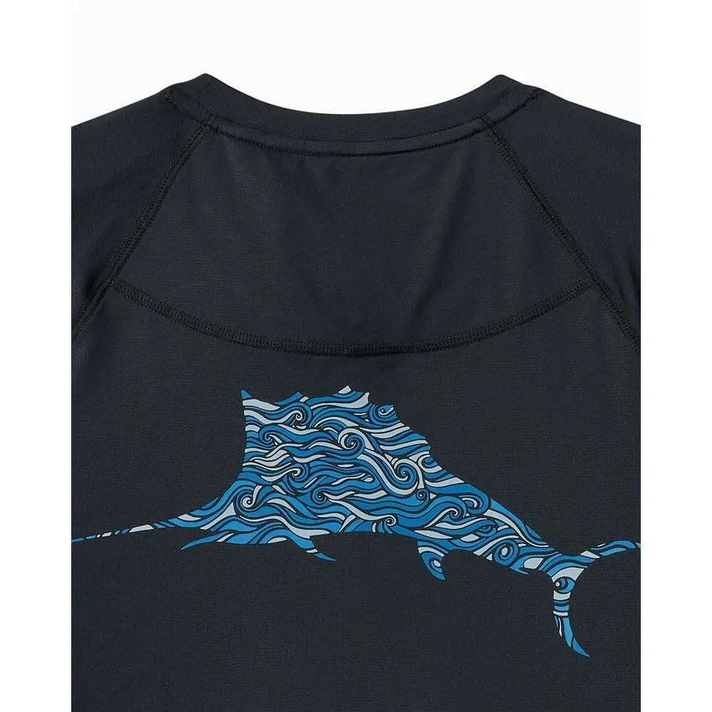 Tommy Bahama Chill Time Surf Crew T-Shirt - Jet Black Tommy Bahama Clothing