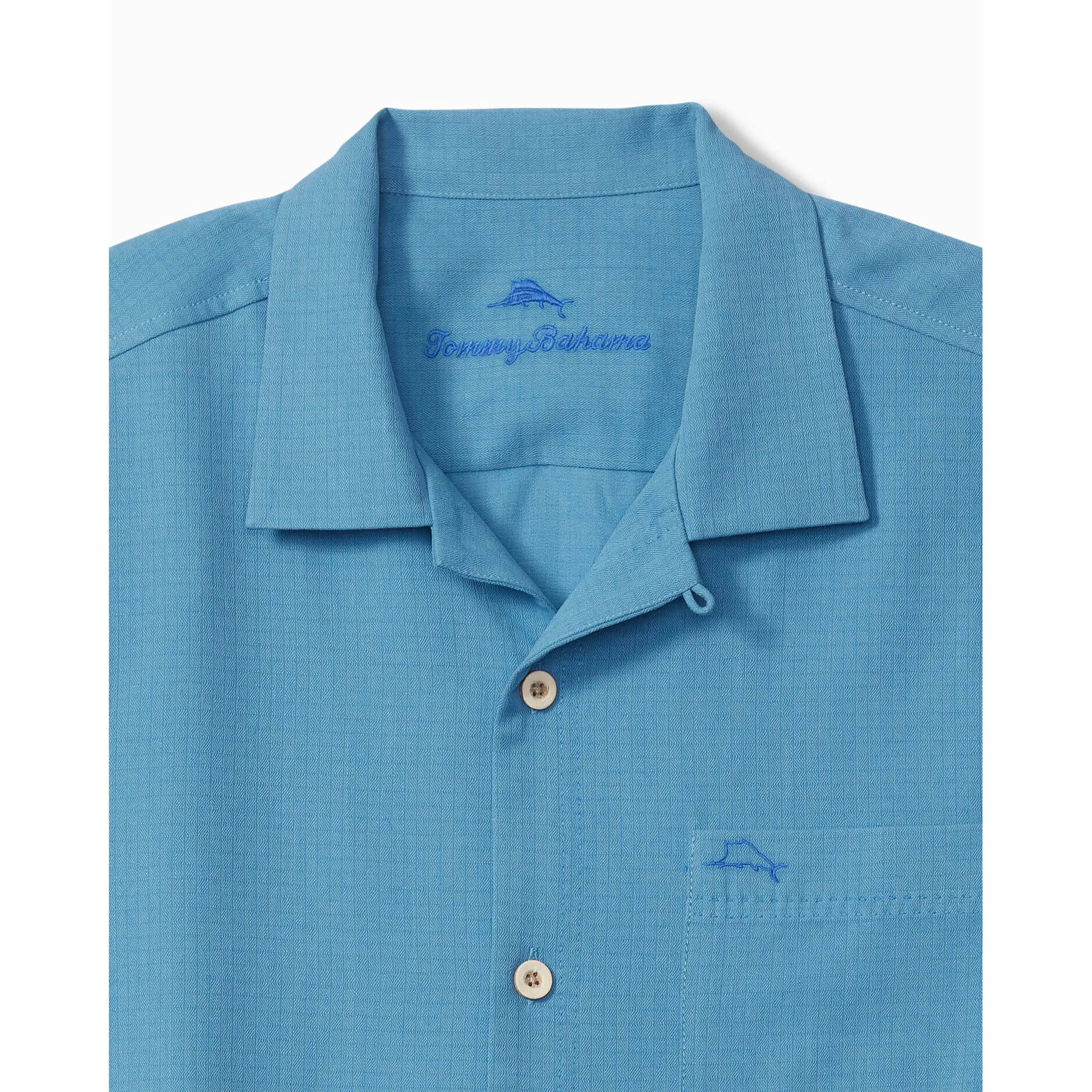 Tommy Bahama Coastal Breeze Check Camp Shirt - Vacation Blue Mens Tommy Bahama