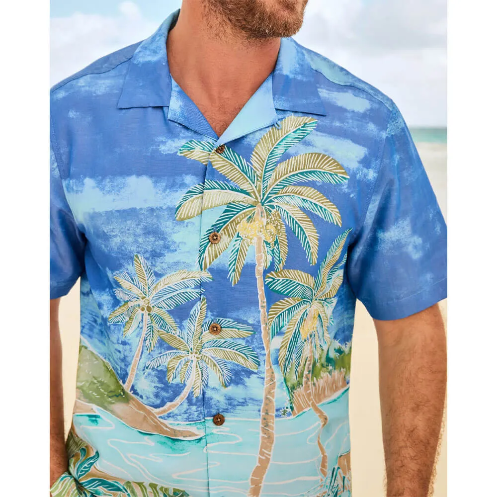 Tommy Bahama Coconut Point Hidden Oasis Camp Shirt - Summer Aqua Mens Tommy Bahama