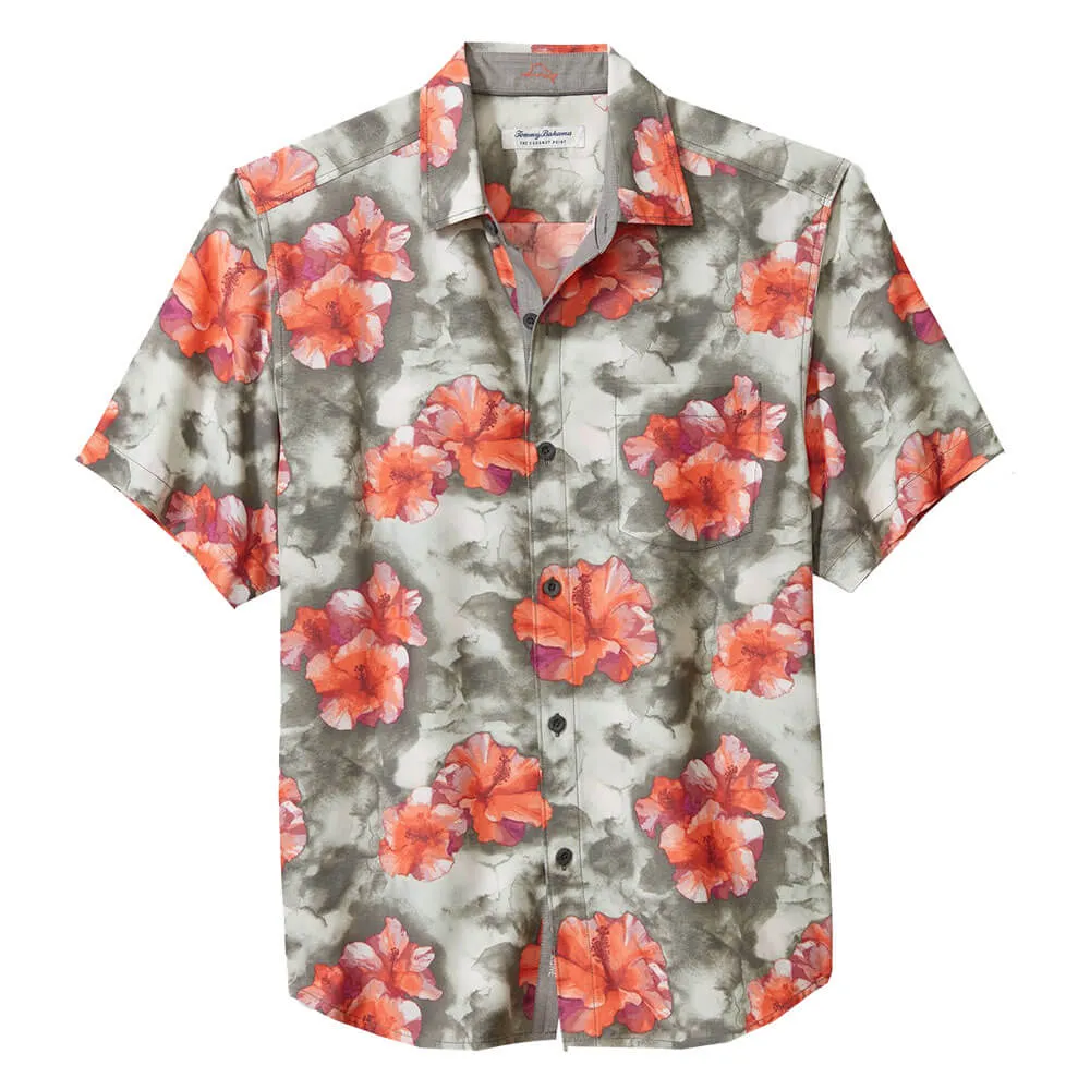 Tommy Bahama Coconut Point Stormy Blues Camp Shirt - Argent Mens Tommy Bahama