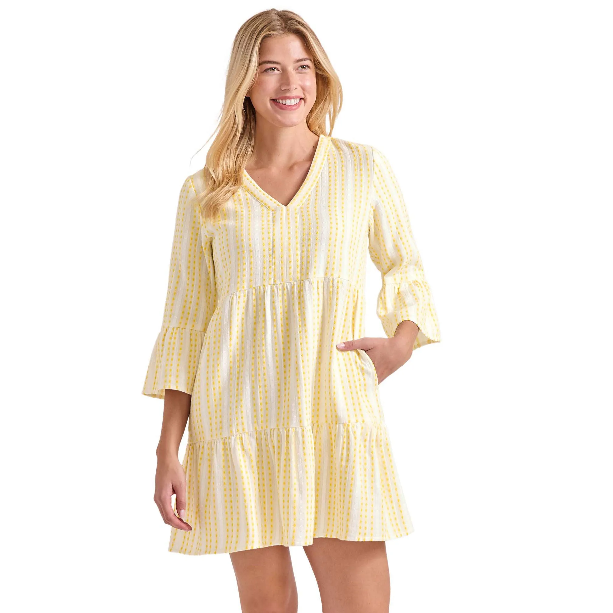 Tommy Bahama Cotton Dobby Tiered Dress Cover Up - Bright Pineapple * Tommy Bahama Clothing