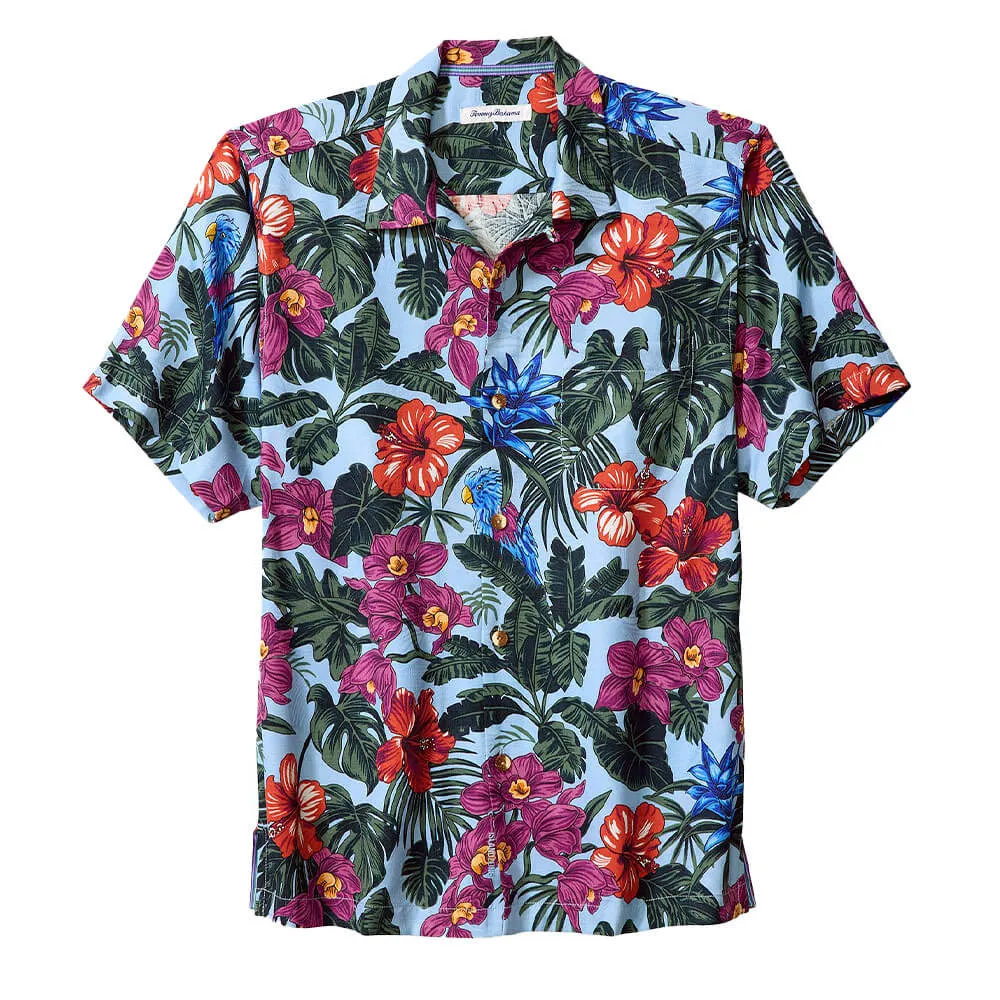 Tommy Bahama Garden Of Hope And Courage Camp Shirt - Aqua Ice Tommy Bahama Clothing