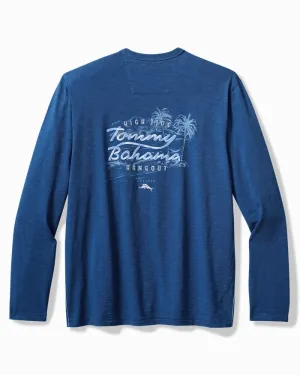 Tommy Bahama High Tide Hangout Lux Long Sleeve T-Shirt - Dark Blue Muse Mens Tommy Bahama