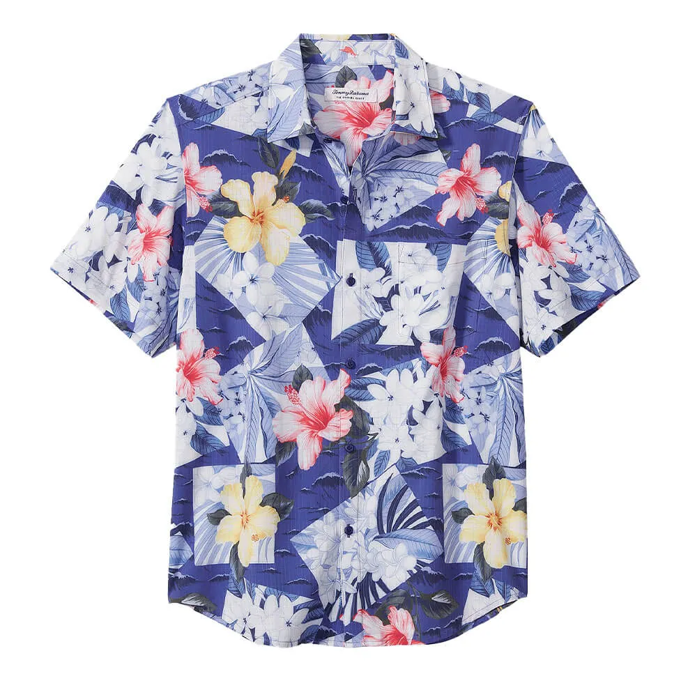Tommy Bahama Islandzone Bahama Coast Coastal Collage Camp Shirt - Deep Ultramarine Tommy Bahama Clothing