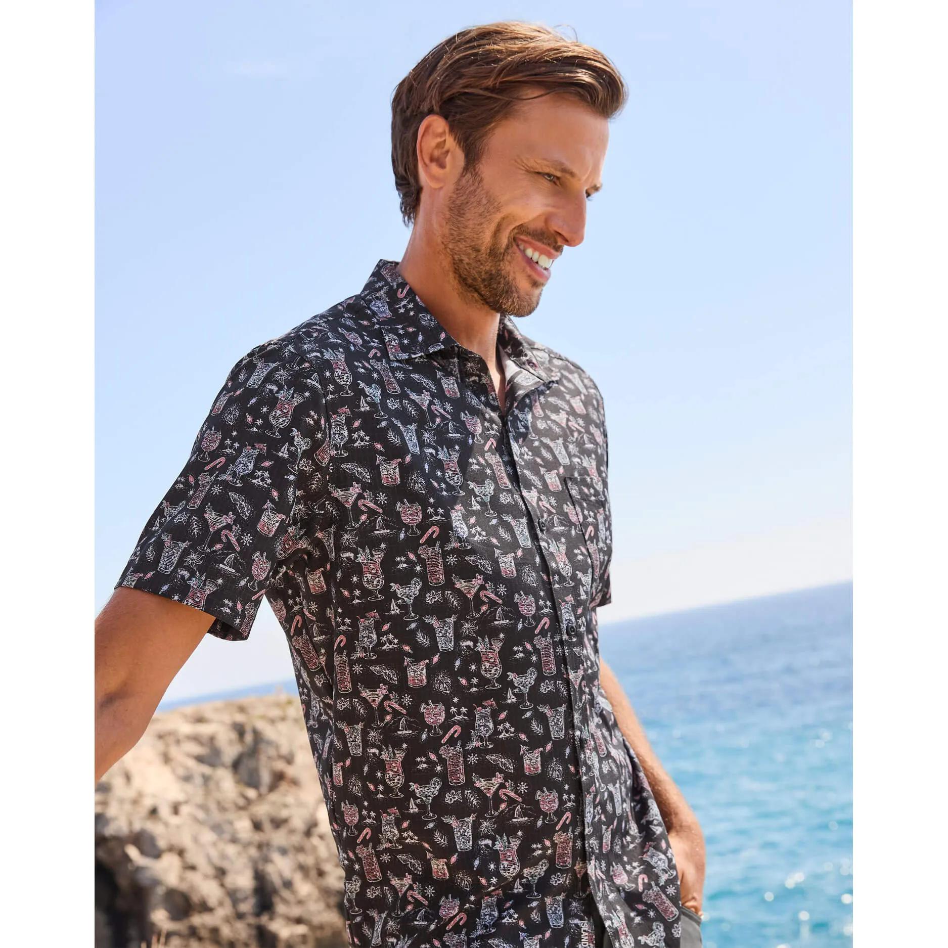 Tommy Bahama IslandZone Bahama IslandZone Coast Boozy Nights Camp Shirt - Night Cap Mens Tommy Bahama