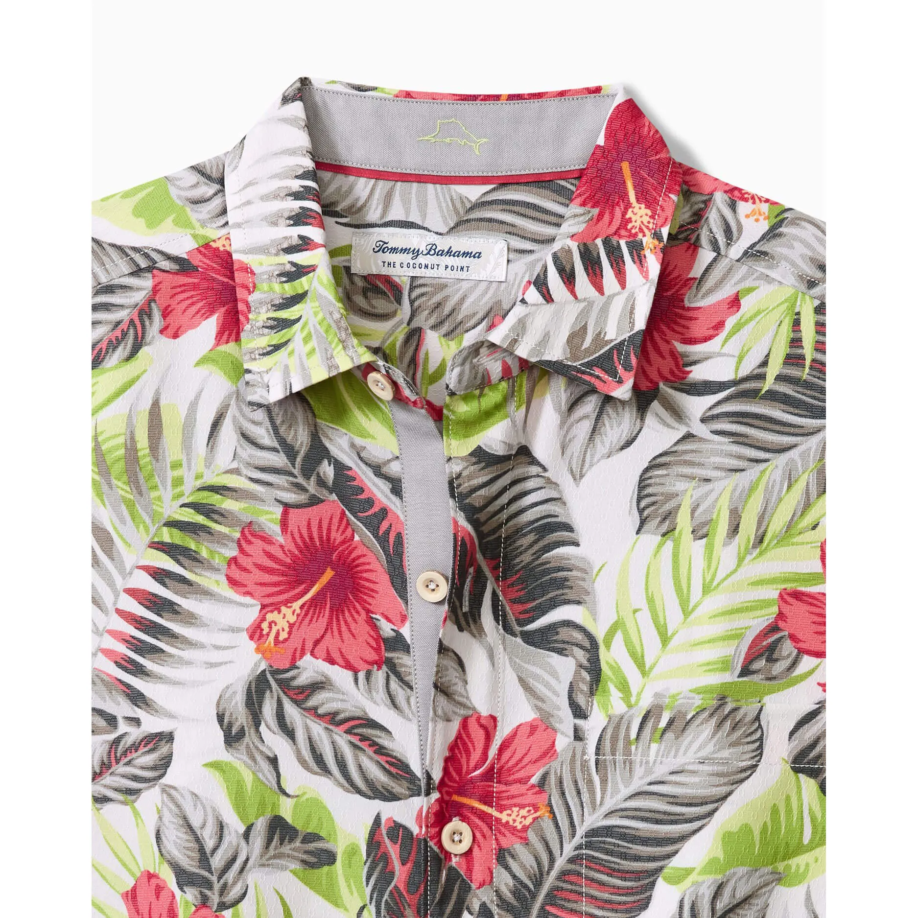 Tommy Bahama IslandZone Coconut Point Hibiscus Shores Camp Shirt - Summer Grey Tommy Bahama Clothing