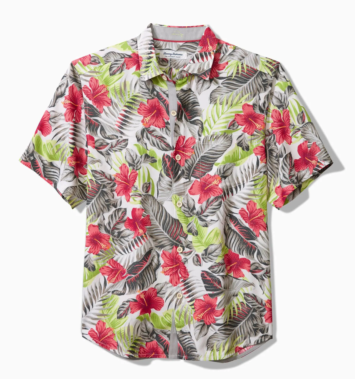 Tommy Bahama IslandZone Coconut Point Hibiscus Shores Camp Shirt - Summer Grey Tommy Bahama Clothing