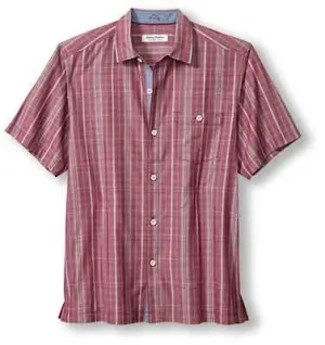 Tommy Bahama IslandZone Coconut Point Samba Stripe Camp Shirt - Moroccan Plum Mens Tommy Bahama