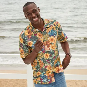 Tommy Bahama IslandZone Coconut Point Sunset Canopy Camp Shirt - Dark Sangria Tommy Bahama Clothing