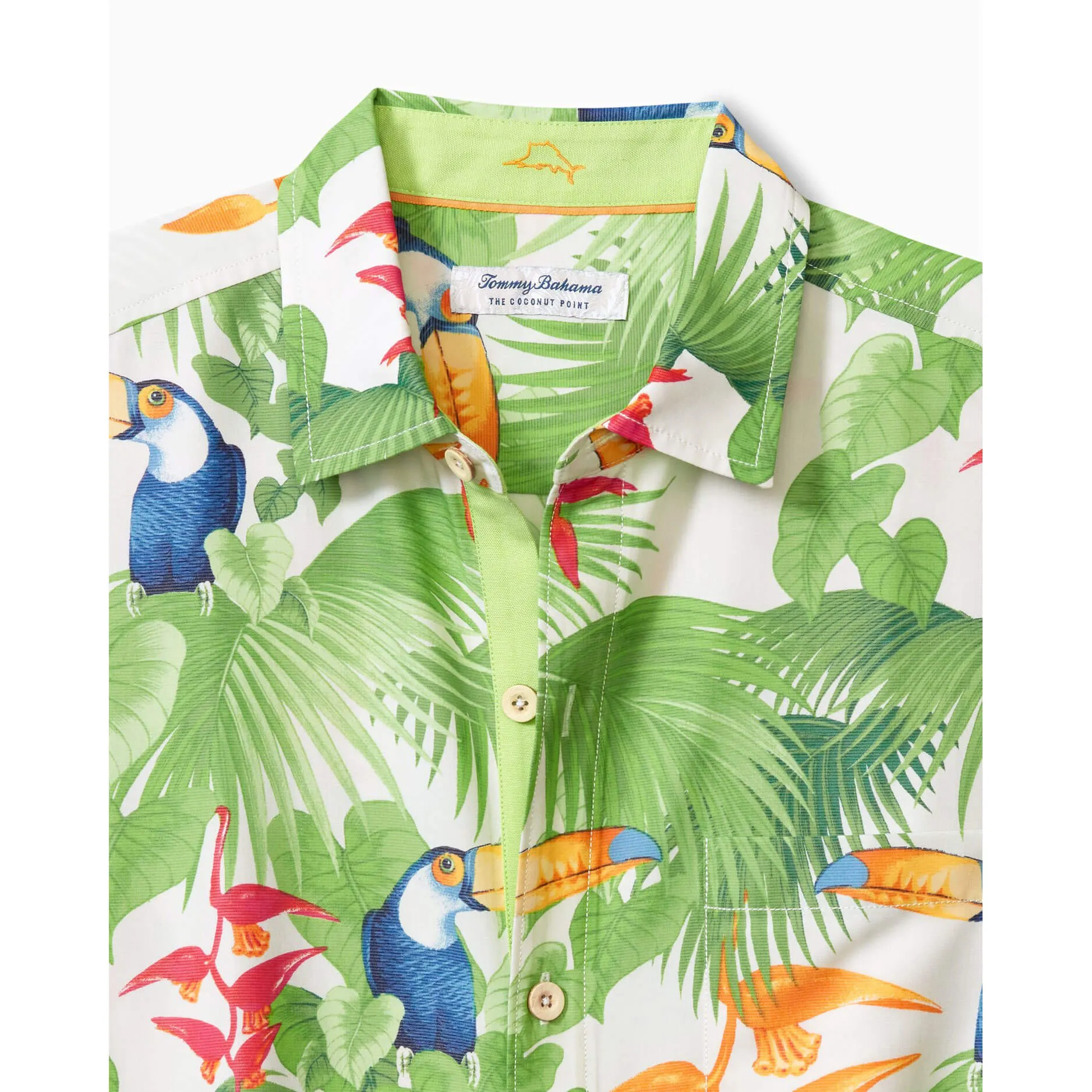 Tommy Bahama IslandZone Coconut Point Toucan Chats Camp Shirt - White Mens Tommy Bahama