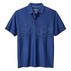Tommy Bahama IslandZone Palm Coast Hibiscus Border Polo Shirt - Kingdom Blue Mens Tommy Bahama