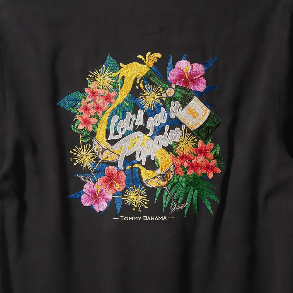Tommy Bahama Lets Get It Poppin Camp Shirt - Black Tommy Bahama Clothing